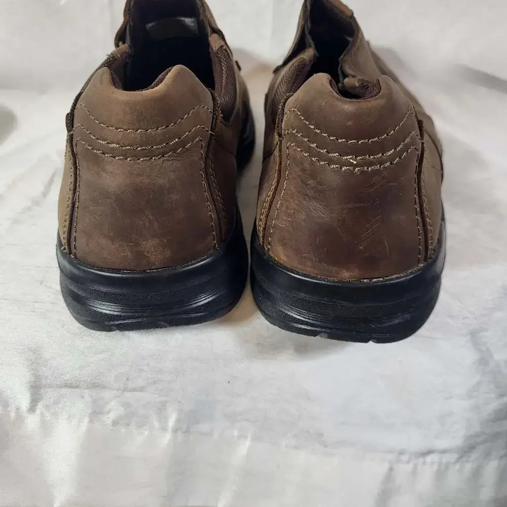 Clarks Gessler Step Brown Leather Slip On Casual Loafers Shoes